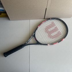 Wilson Fusion XL Black/Red Tennis Racket Oversized Head  3|4 3/8 Grip 3 3/8”