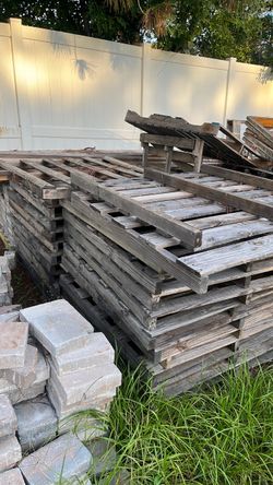 Lot of Used Wooden Pallets