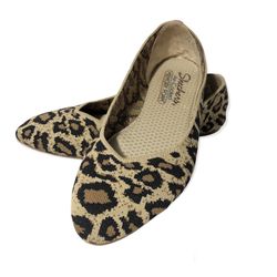 Sketchers Cleo Leopard Memory Foam Flats 7.5