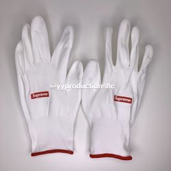 Supreme Rubberized Box Logo Gloves (Red/White)