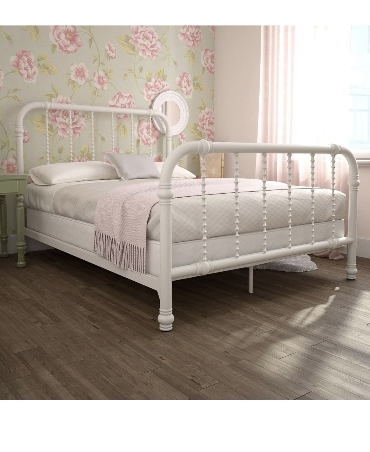 Jenny Lind kids White Metal Bed Frame- Full