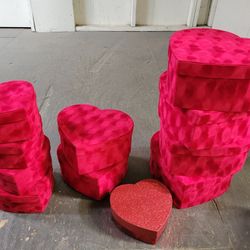 Red Velvet Heart Shaped Gift Box AS IS 