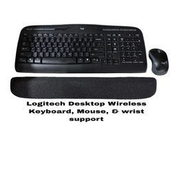 Logitech Wireless Keyboard, Mouse, & wrist support