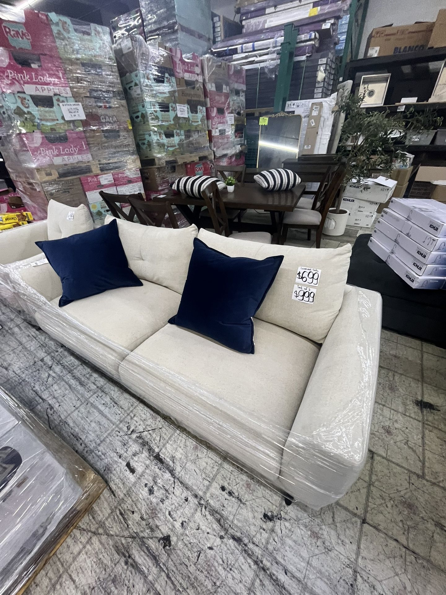 Living room set: couch and chair from Costco