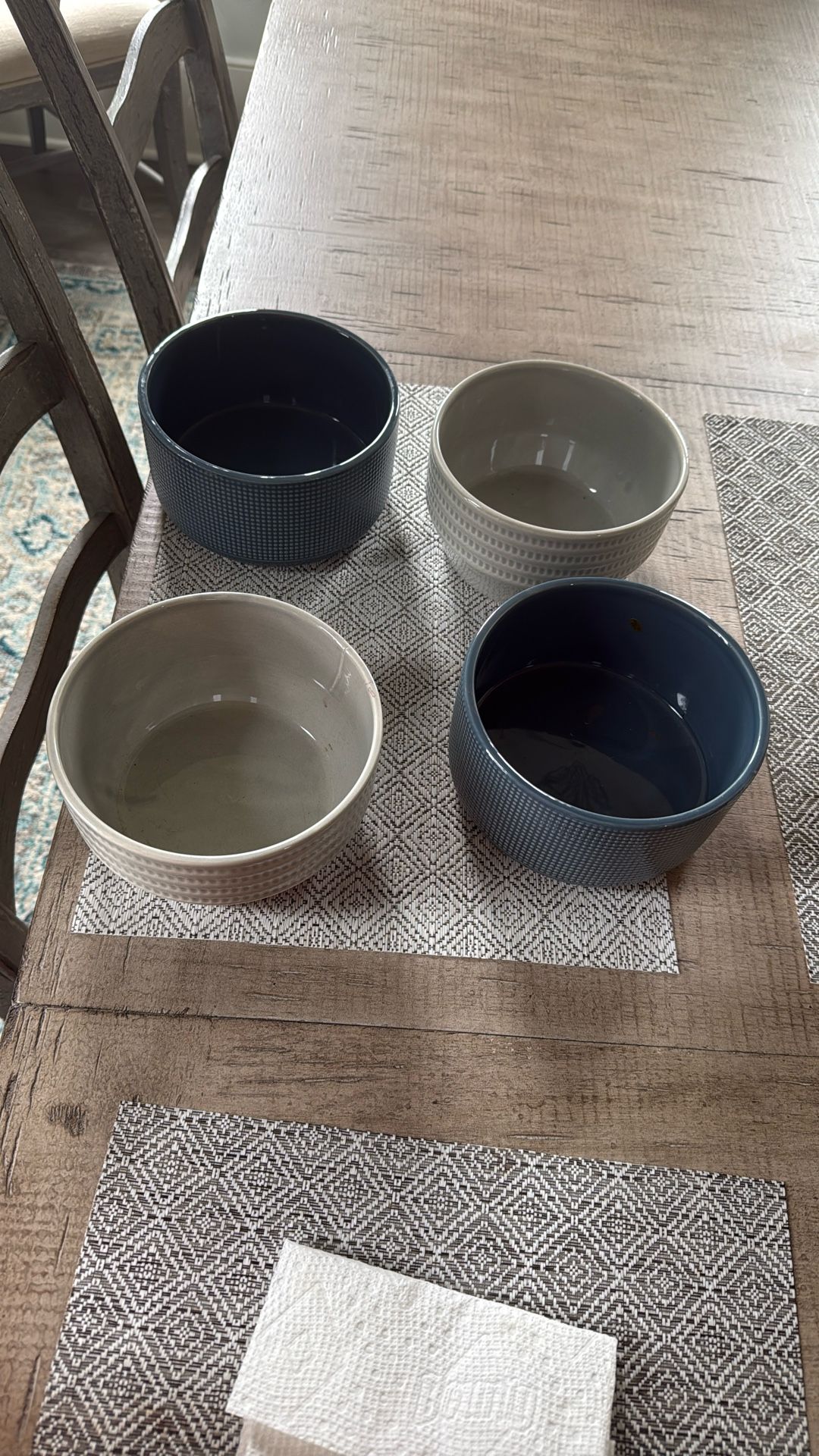 4 6” Succulent Planters In Gray and blue