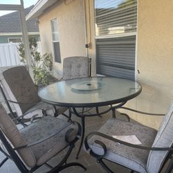 Outdoor Patio Dining Set And Wicker Sectional Including Ottoman