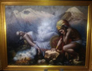 Beautiful Oil Paint on canvas 5x4 FT