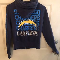 Victoria secrets San Diego Chargers hooded sweatshirt jacket. Size small