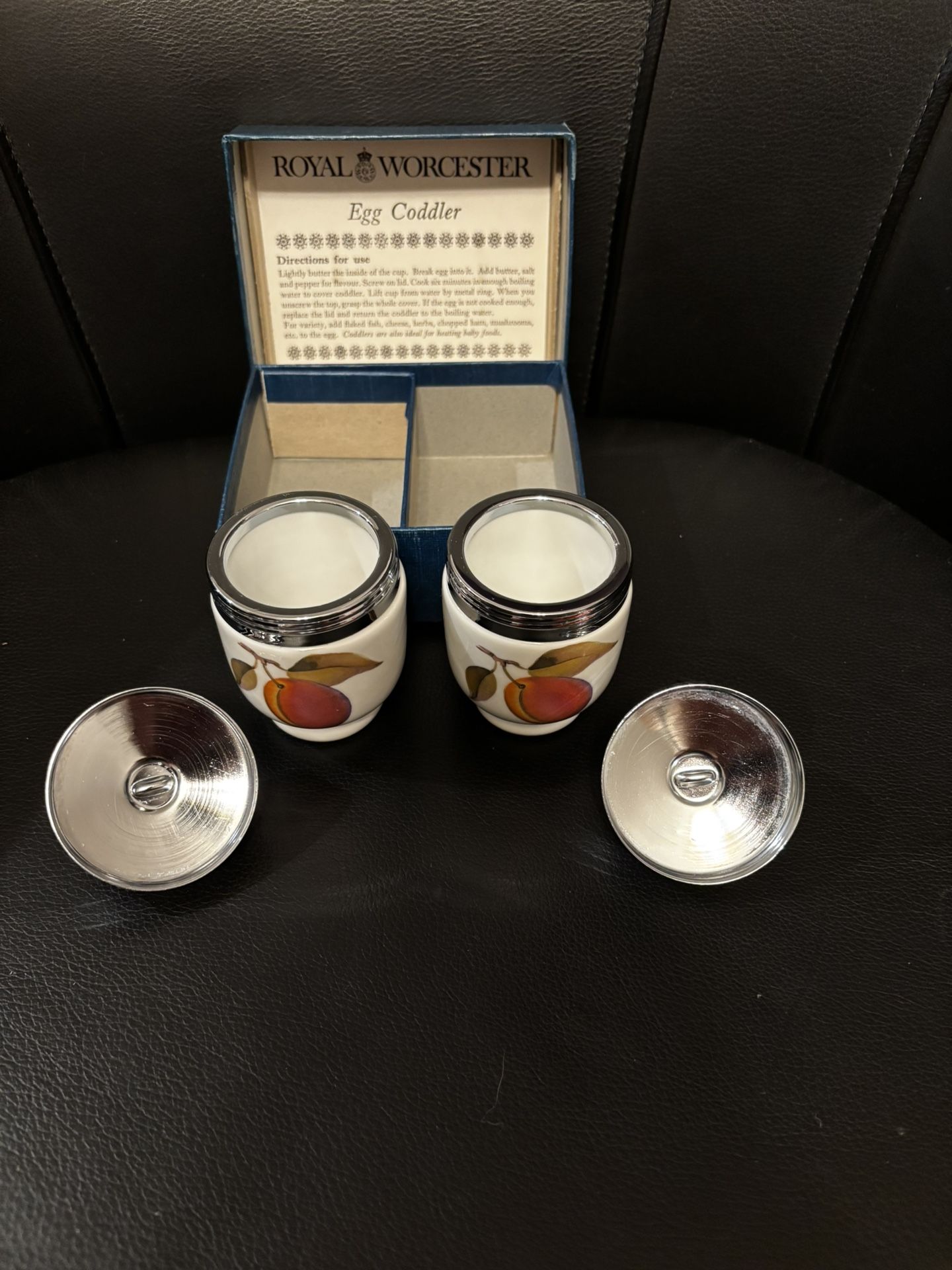 Royal Worcester Vintage  Porcelain Egg Coddlers Set of 2