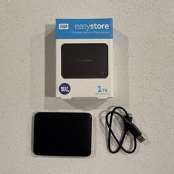 WD Easystore 1TB Portable External Hard Drive