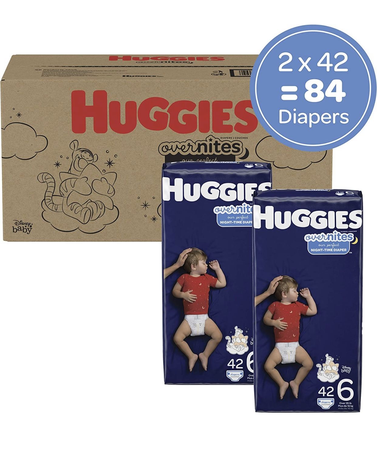 Huggies Overnight Diapers Size 6, 84 Count