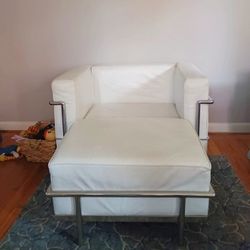 2 Arctic White Chairs And Ottoman 