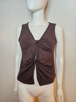 Reformation 100% Organic Cotton Sleeveless Knot-Front Tank Top Dark Brown Size M