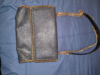 Black Faux Leather Purse 