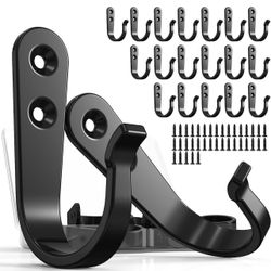 20PCS Wall Hooks for hanging, Metal Wall Hooks for Coats, Coat hooks for Wall, Heavy Duty Single Prong Wall Hooks With 40 Pieces Screws for Hanging Co