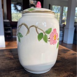 Desert Rose 🌹 Gladding McBean Large Cookie Jar USA 🇺🇸 Backstamp by Franciscan