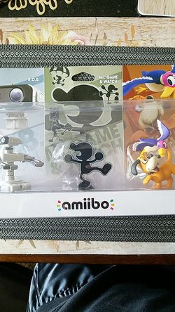 ROB MR GAME AND WATCH AND DUCK HUNT AMIIBO 3PACK