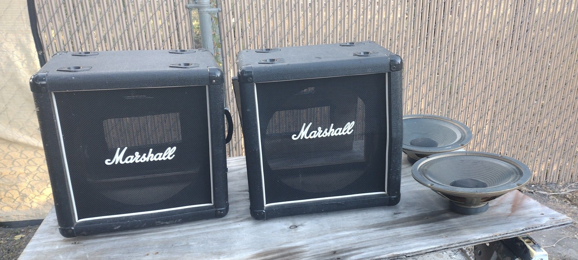Two Marshall Mini Stack Empty Speaker Cabinets 10"