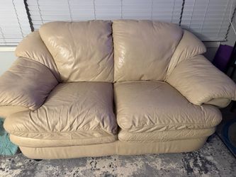 Leather loveseat