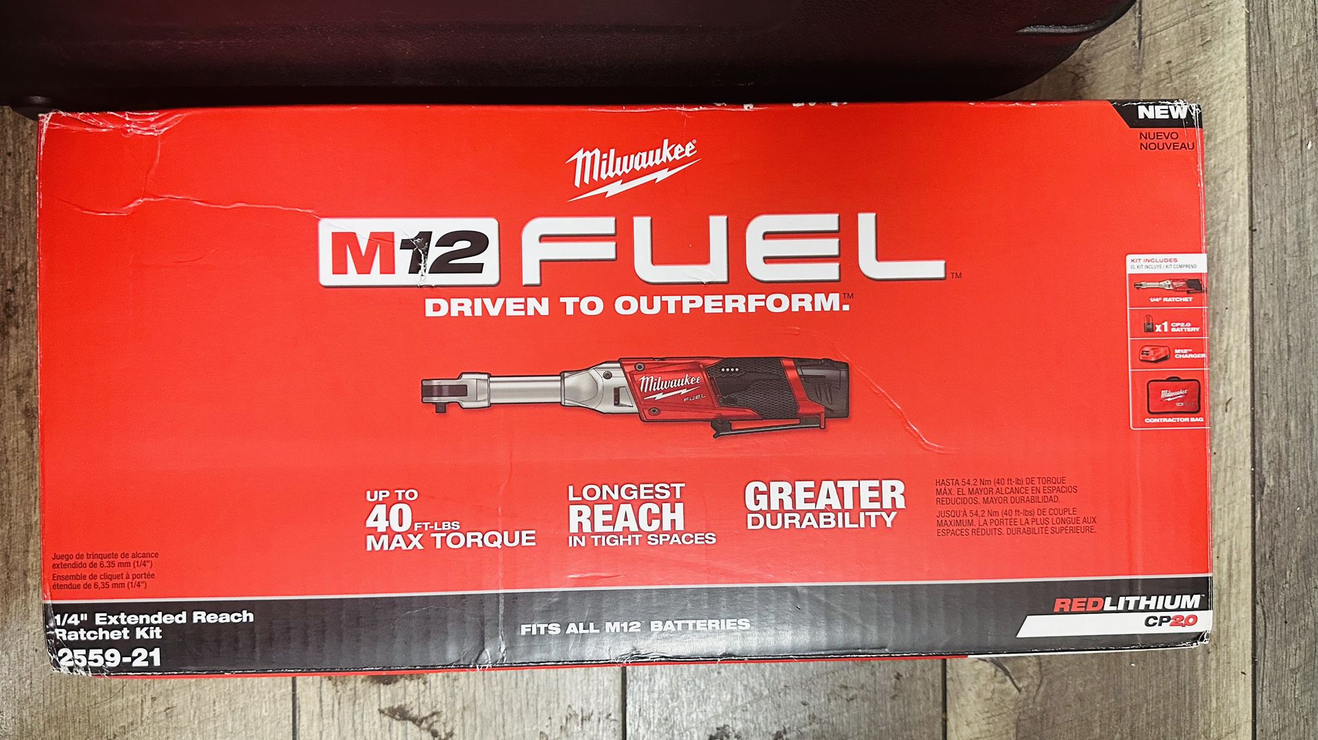 Milwaukee 2559-21 M12 FUEL 1/4" Extended Reach Ratchet Kit