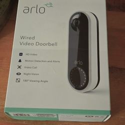 Arlo Essential Wired Smart Video Doorbell in White