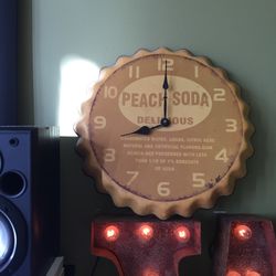 Peach soda vintage clock yellow