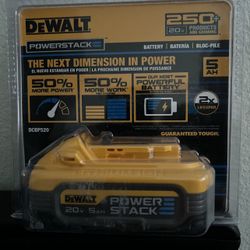 Dewalt lithium ion power stack battery, 20 V, 5.0ah. NEW