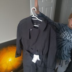 Black Dress Blue Trench Coat