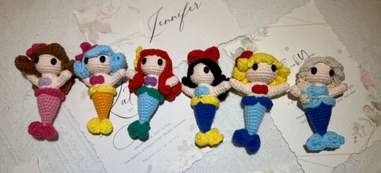 Crocheted handmade princess mermaid $12 each