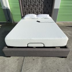 Queen Upholstered Adjustable Bed 