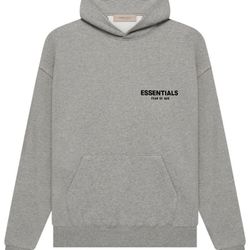 Essentials Fear Of God Dark Oatmeal Hoodie, Size M
