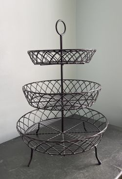 3 Tier Metal Basket Stand
