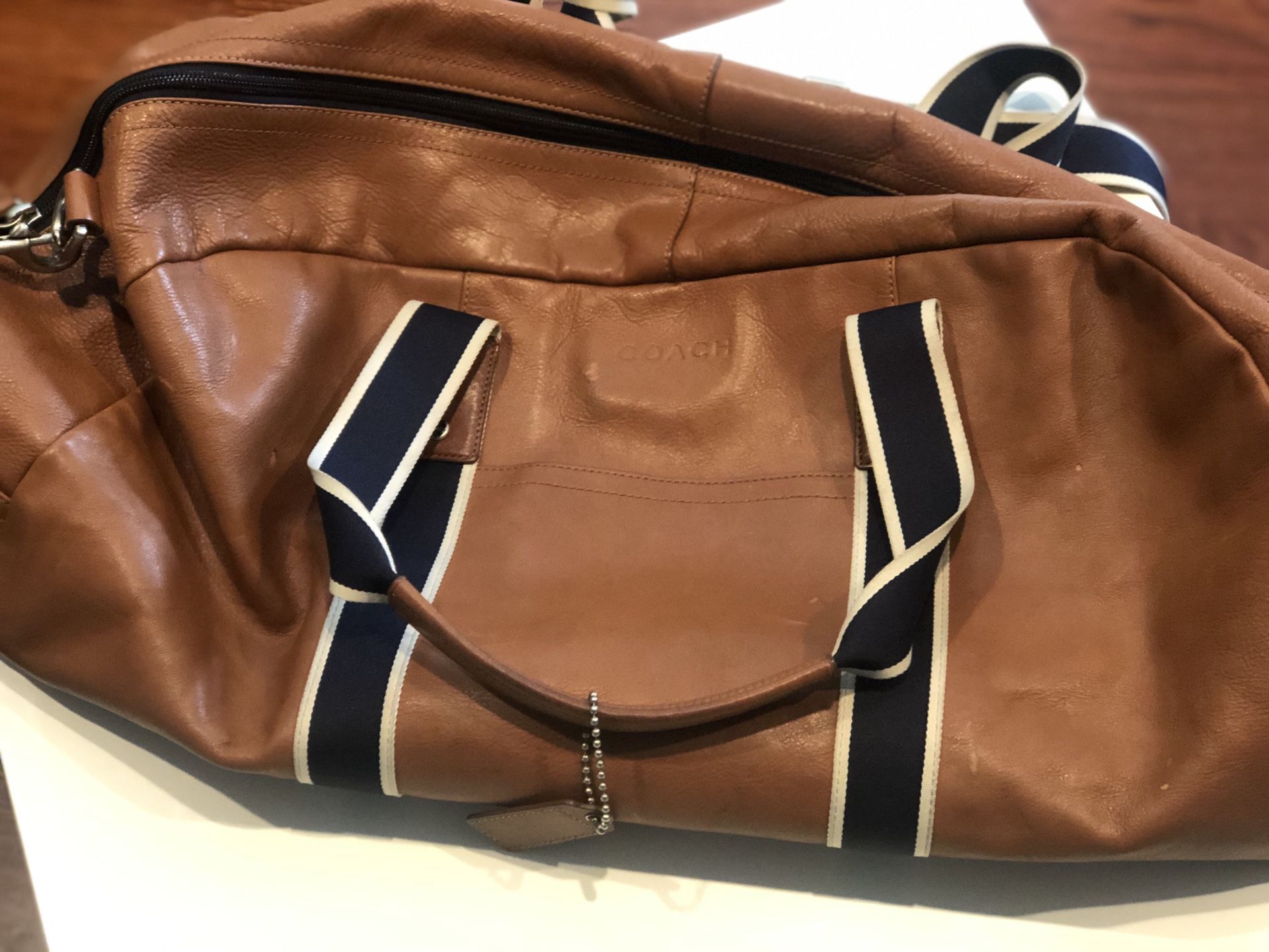 COACH Men’s Brown Leather Duffle Bag