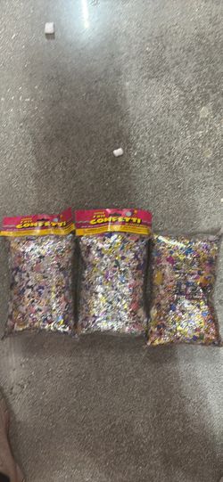 3 Jumbo Bags of Colorful Foil Confetti 30 Oz