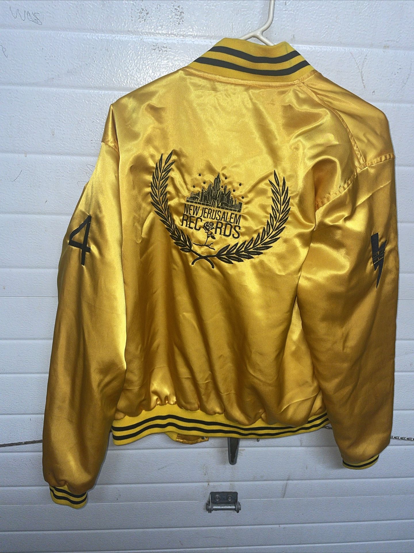 new jerusalem records jacket Rapper Newark Nj Medium Gold Bomber Varsity