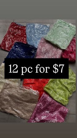 Bulk 12 pc Metallic Shiny Gold & Silver Headband, Fringed Triangle Scarf, Halter Top, Hip Hop Street