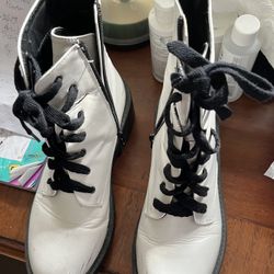 White combat boots