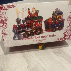 Vintage 2 piece fiberoptic Christmas train ..  brand new in the box $60