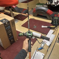 Lews Mach 2 bait caster. Left hand retrieve. Brand new. Rod and reel combo