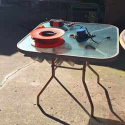 Glass Top Table has Umbrella Hole