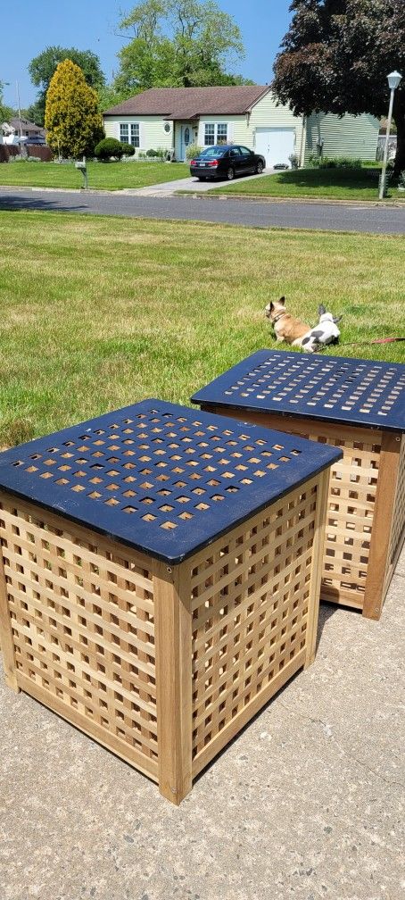Ikea Hol Solid Wooden Crates/Side Tables/Night Stands
With Storage- Pair $75