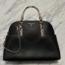 Michael Kors Leather Snake Satchel Bag