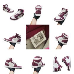 Rare Nike X Air Jordan 1 High Retro OG Bordeaux 555088-611 Size 13 Swoosh Sneakers Kicks Men nice looking shoe Shoes Limited Special Edition Exclusive