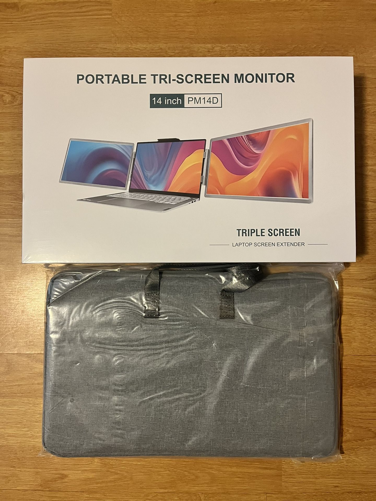 Laptop Screen Extender Monitor Portable: 14" Triple Screen