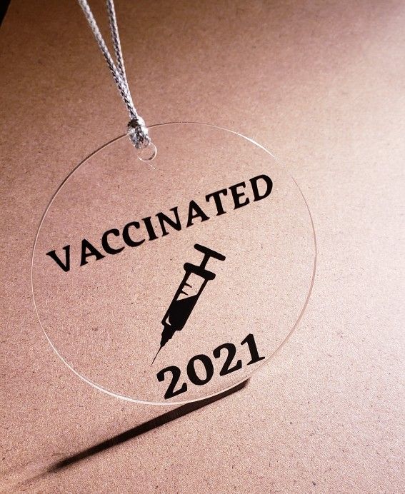 Vaccinated 2021 Transparent Ornament
