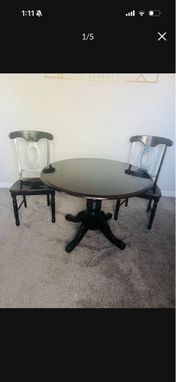 Dining table with two chairs