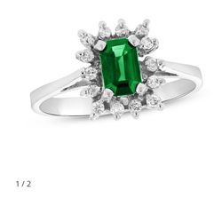 Genuine Emerald Gold Ring 