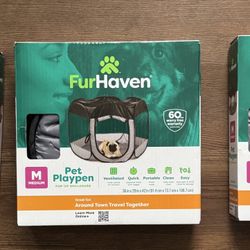 Set of 3: FurHaven Pet Playpen - Medium