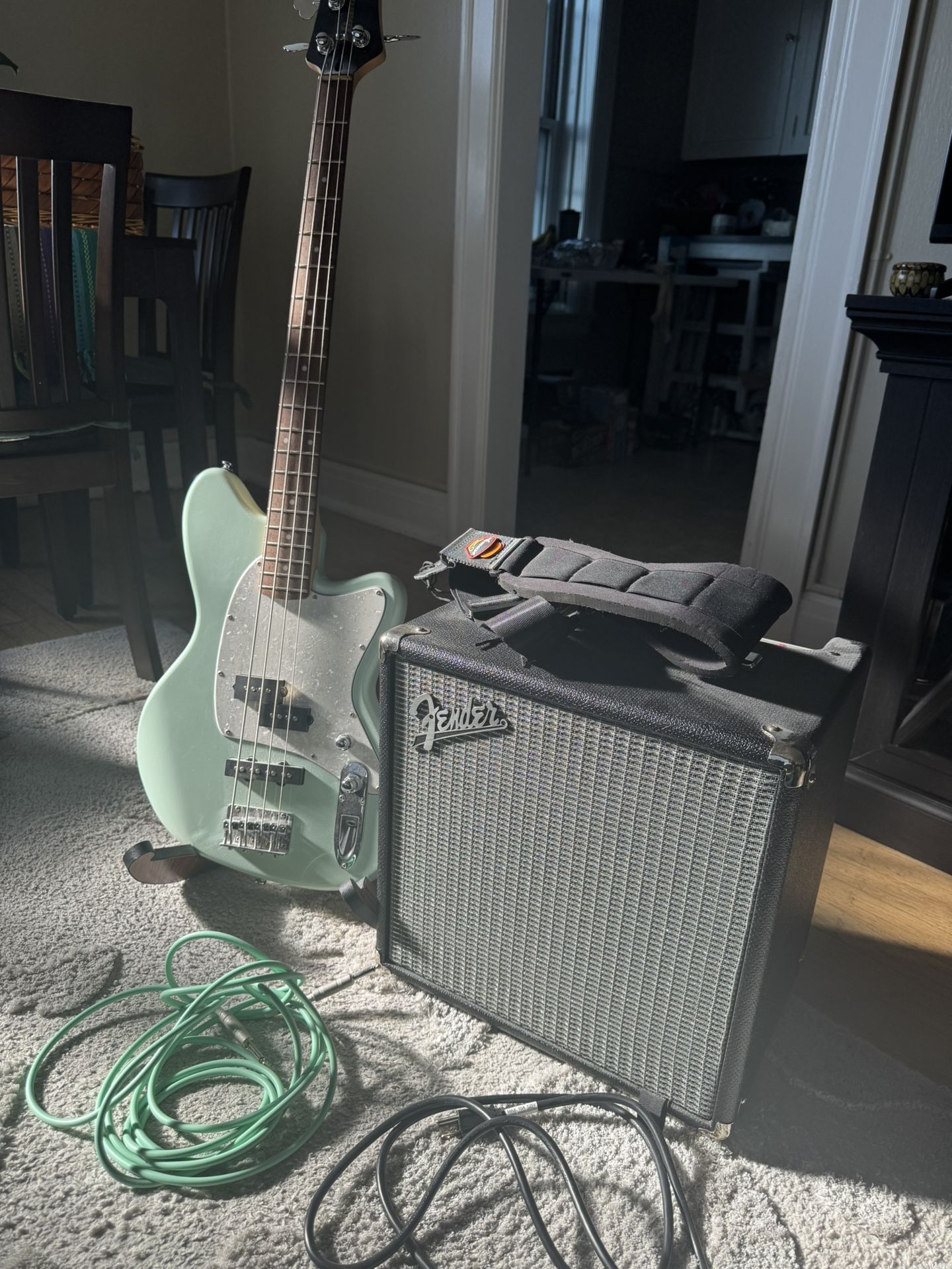 Ibanez Electric Bass and Fender Amp