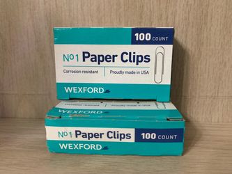 Wexford 100ct No.1 Paper Clips, Price for Both (multiple sets available)